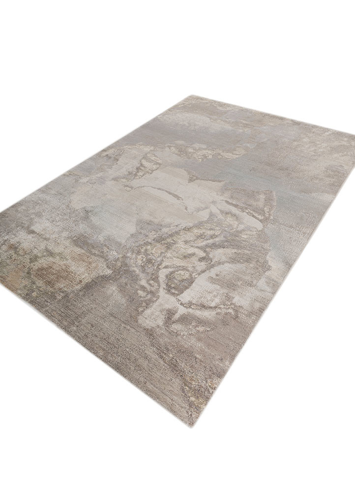 entropy grey and black wool and silk hand knotted Rug - FoldShot entropy grey and black wool and silk hand knotted Rug - FoldShot