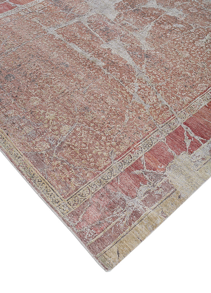 far east red and orange afghan wool and silk hand knotted Rug - FoldShot far east red and orange afghan wool and silk hand knotted Rug - FoldShot