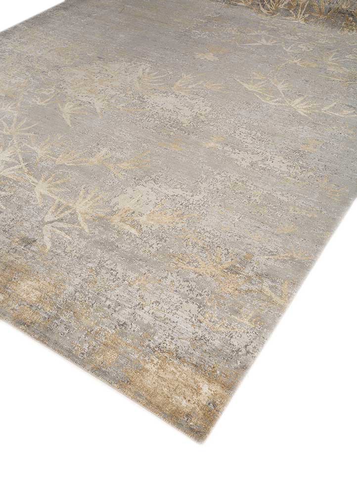 pansy ivory wool and silk hand knotted Rug - FoldShot pansy ivory wool and silk hand knotted Rug - FoldShot