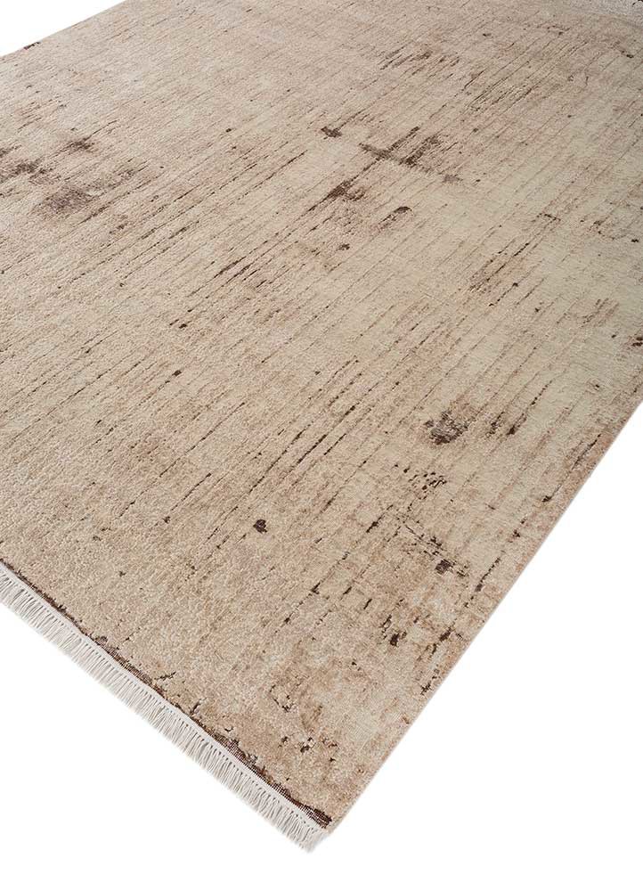 entropy ivory wool and silk hand knotted Rug - FoldShot