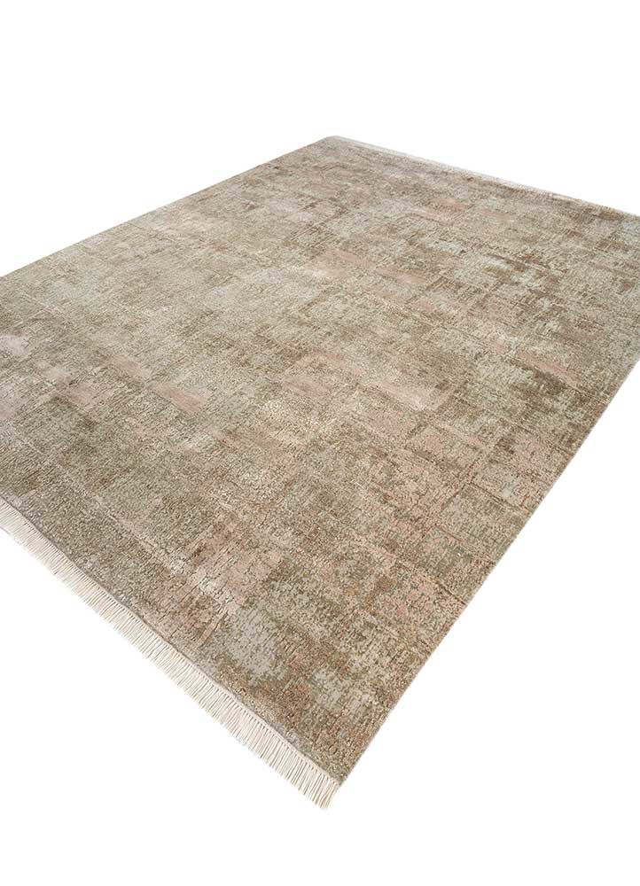 entropy ivory wool and silk hand knotted Rug - FoldShot entropy ivory wool and silk hand knotted Rug - FoldShot