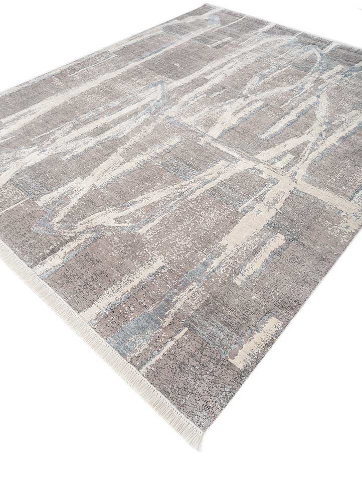 entropy ivory wool and silk hand knotted Rug - FoldShot entropy ivory wool and silk hand knotted Rug - FoldShot
