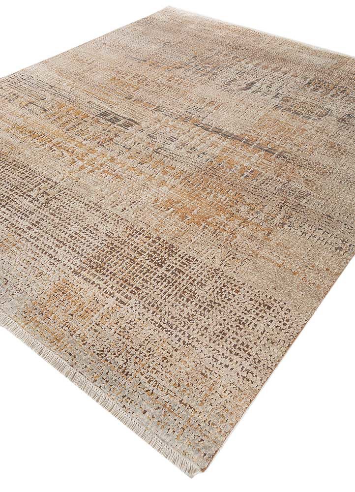 entropy ivory wool and silk hand knotted Rug - FoldShot entropy ivory wool and silk hand knotted Rug - FoldShot