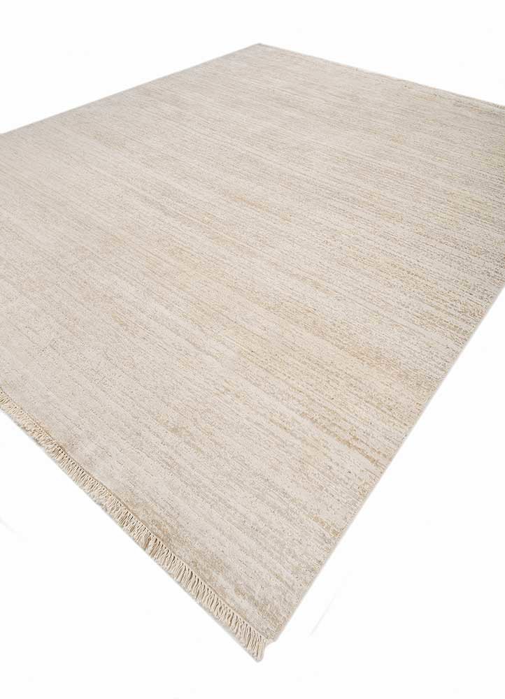 manifest ivory wool and silk hand knotted Rug - FoldShot