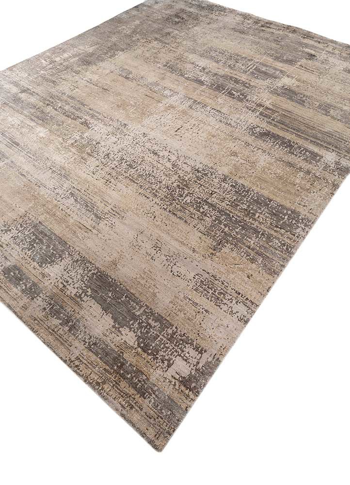 uvenuti ivory wool and silk hand knotted Rug - FoldShot