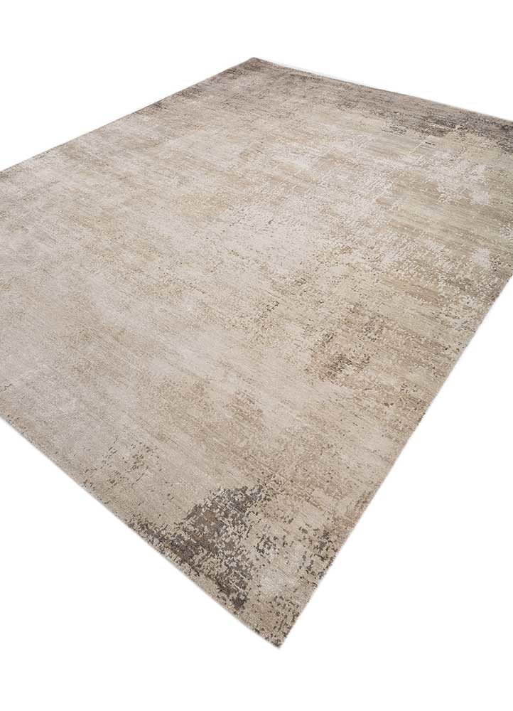 uvenuti ivory wool and silk hand knotted Rug - FoldShot