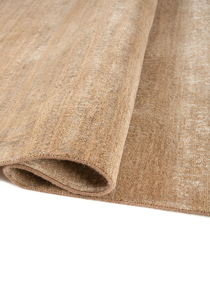 entropy beige and brown wool and silk hand knotted Rug - FoldShot entropy beige and brown wool and silk hand knotted Rug - FoldShot