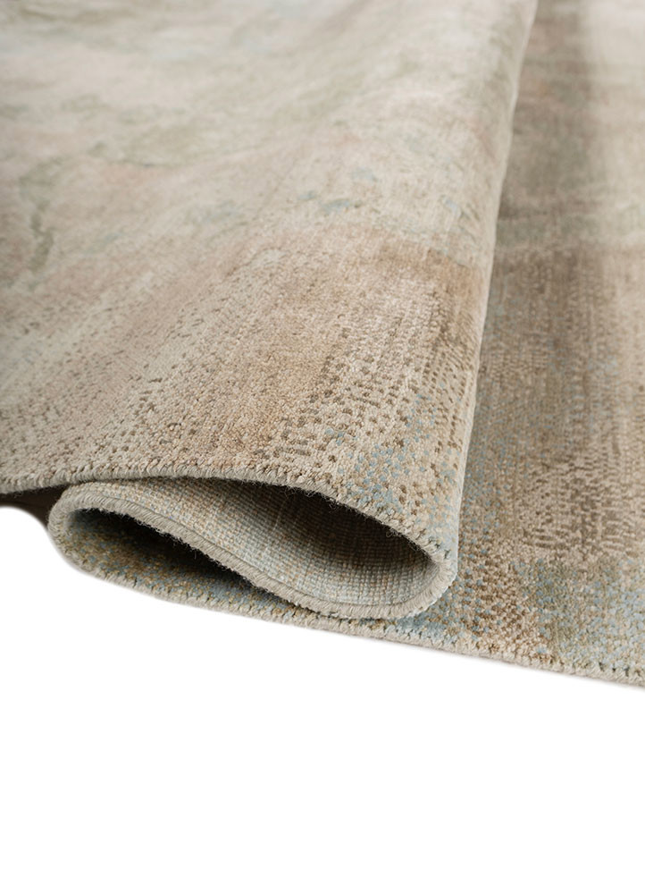 entropy green wool and silk hand knotted Rug - FoldShot entropy green wool and silk hand knotted Rug - FoldShot
