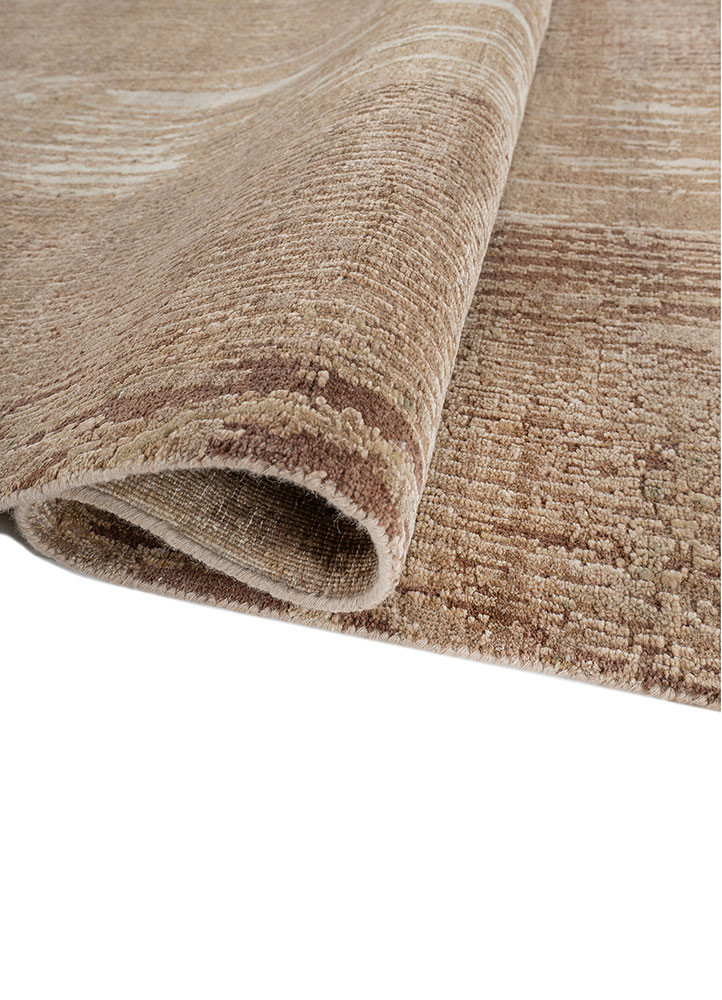 entropy ivory wool and silk hand knotted Rug - FoldShot
