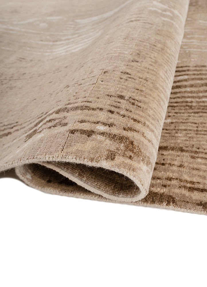 entropy ivory wool and silk hand knotted Rug - FoldShot