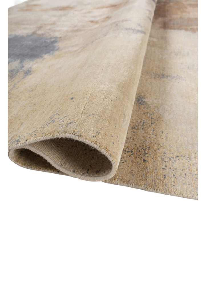 aprezo ivory wool and silk hand knotted Rug - FoldShot aprezo ivory wool and silk hand knotted Rug - FoldShot
