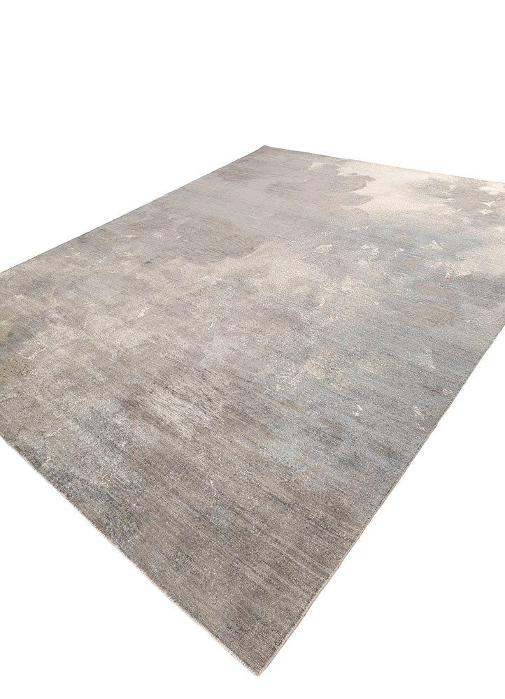 provenance ivory wool and silk hand knotted Rug - FoldShot provenance ivory wool and silk hand knotted Rug - FoldShot