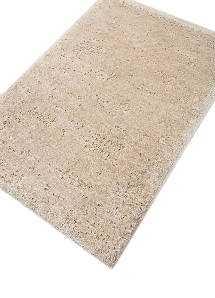 urban pause by kavi ivory wool hand knotted Rug - FoldShot