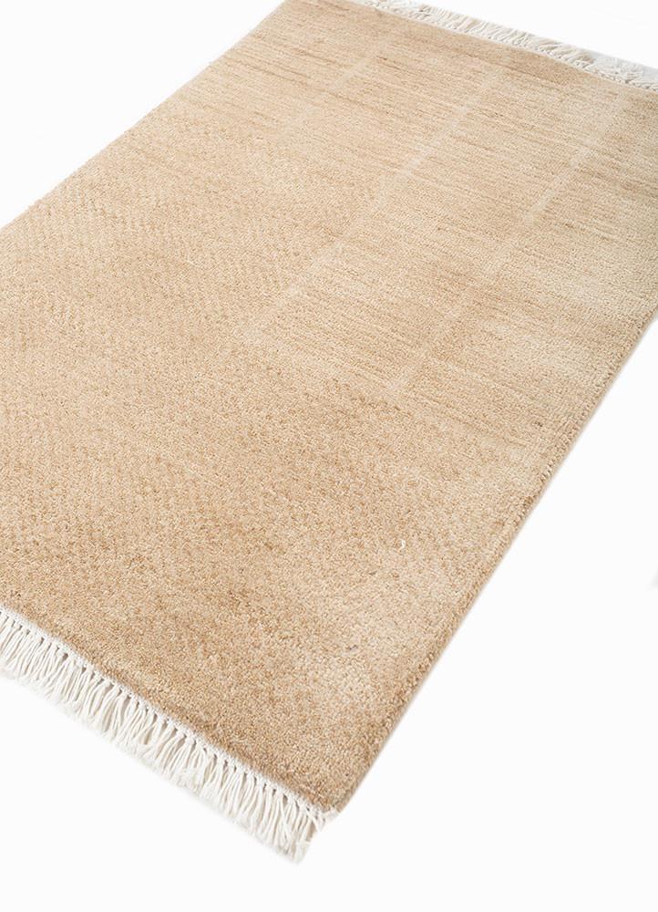 aprezo beige and brown wool and silk hand knotted Rug - FoldShot aprezo beige and brown wool and silk hand knotted Rug - FoldShot