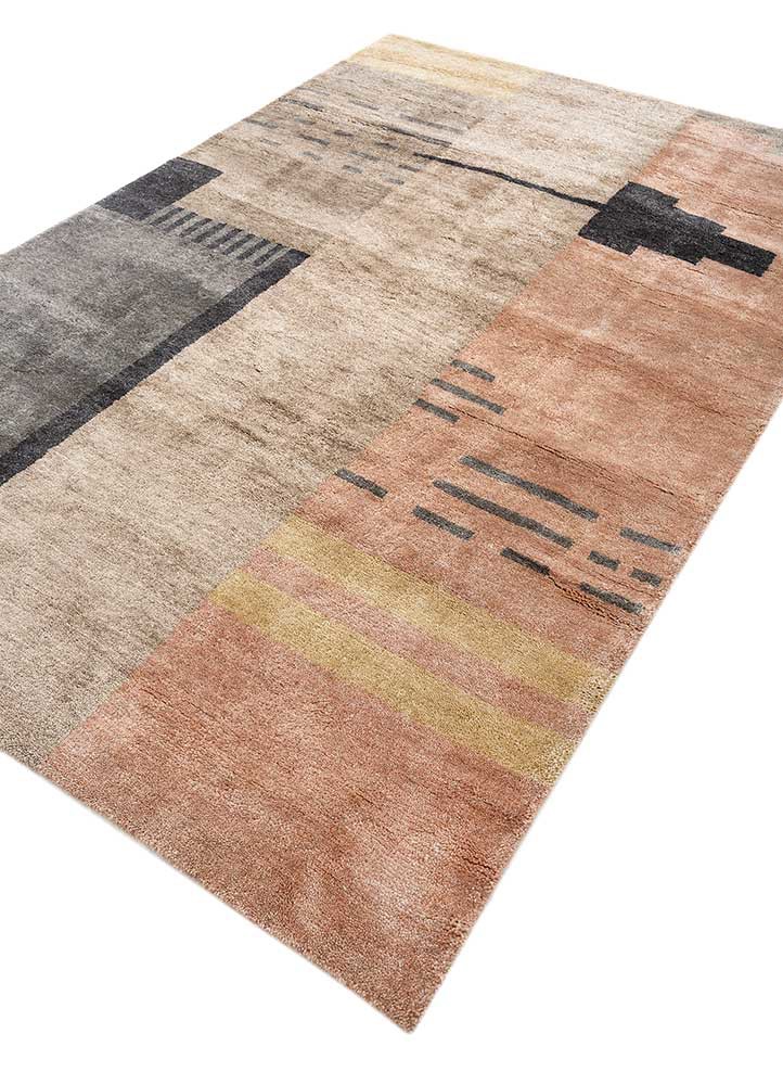 sthir red and orange wool hand knotted Rug - FoldShot sthir red and orange wool hand knotted Rug - FoldShot