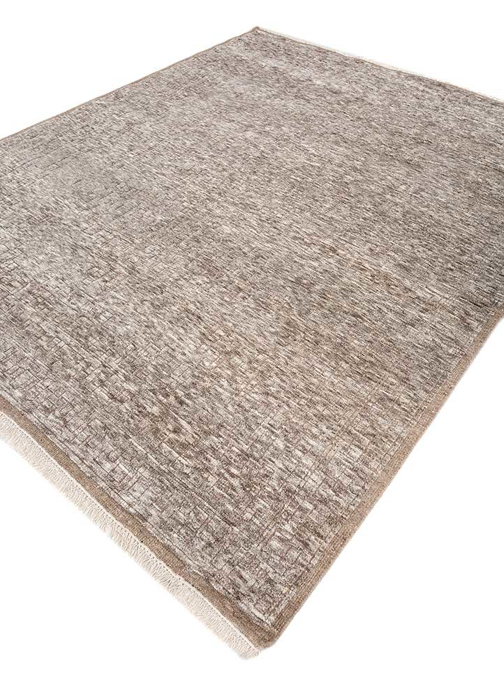 manifest beige and brown wool hand knotted Rug - FoldShot