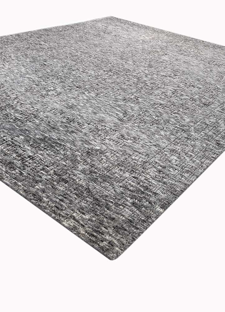 manifest grey and black wool hand knotted Rug - FoldShot
