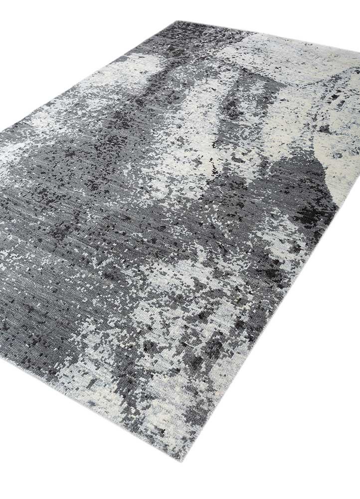 entropy ivory wool and viscose hand knotted Rug - FoldShot entropy ivory wool and viscose hand knotted Rug - FoldShot