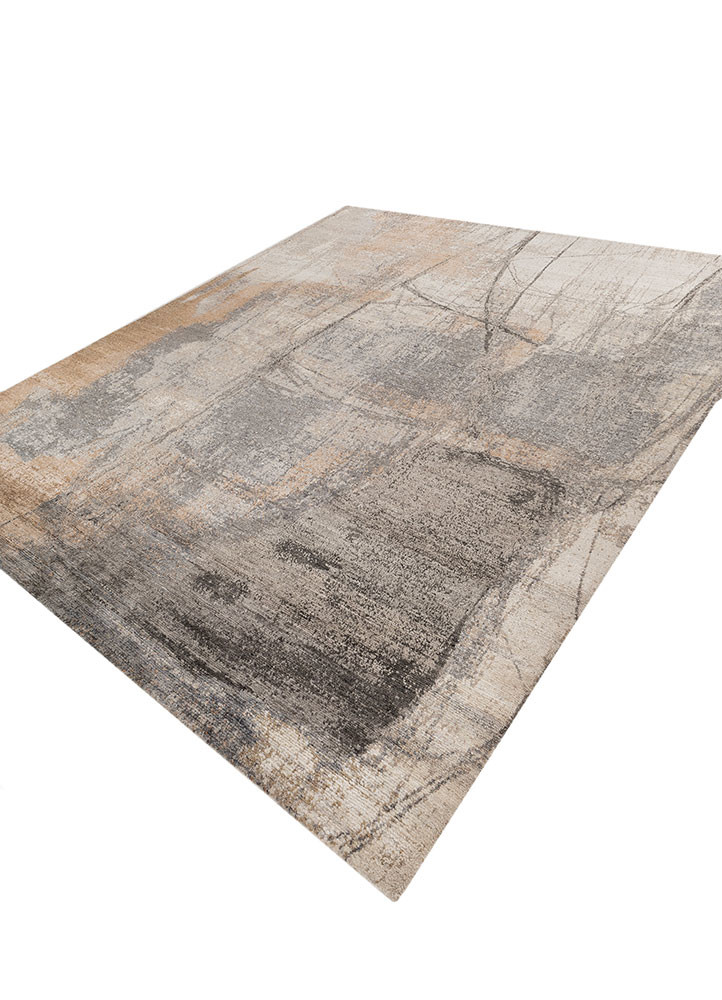 entropy beige and brown wool hand knotted Rug - FoldShot entropy beige and brown wool hand knotted Rug - FoldShot