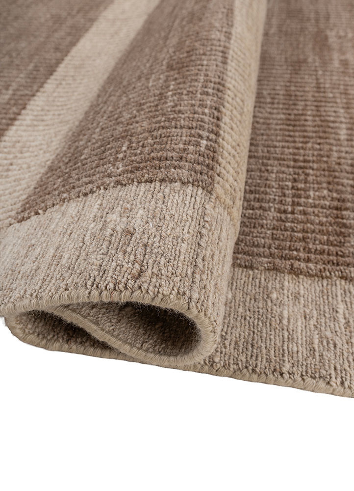 aprezo beige and brown wool hand knotted Rug - FoldShot
