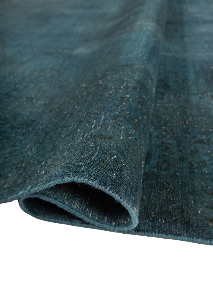 lacuna blue wool hand knotted Rug - FoldShot