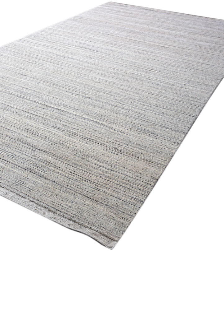 saga ivory wool hand loom Rug - FoldShot