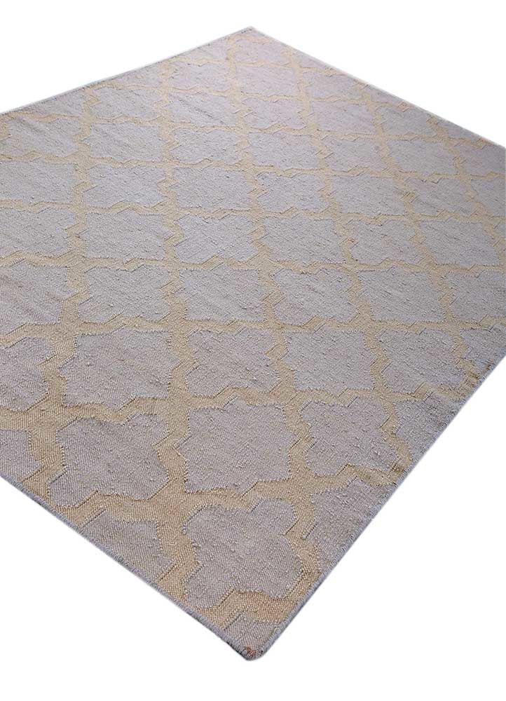 indusbar grey and black wool flat weaves Rug - FoldShot