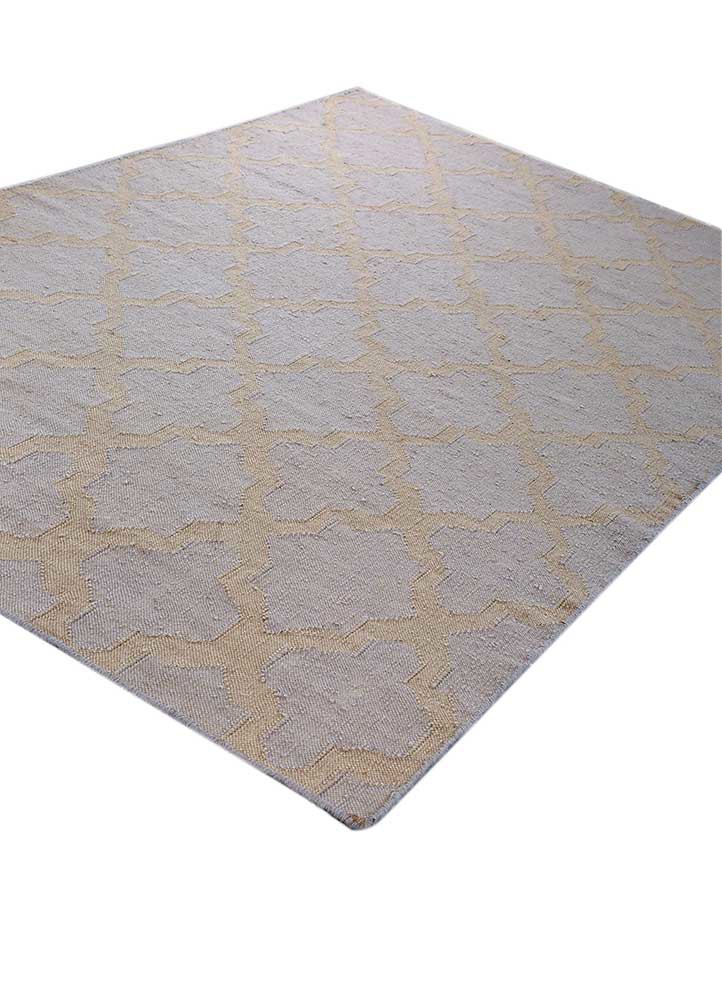 indusbar grey and black wool flat weaves Rug - FoldShot