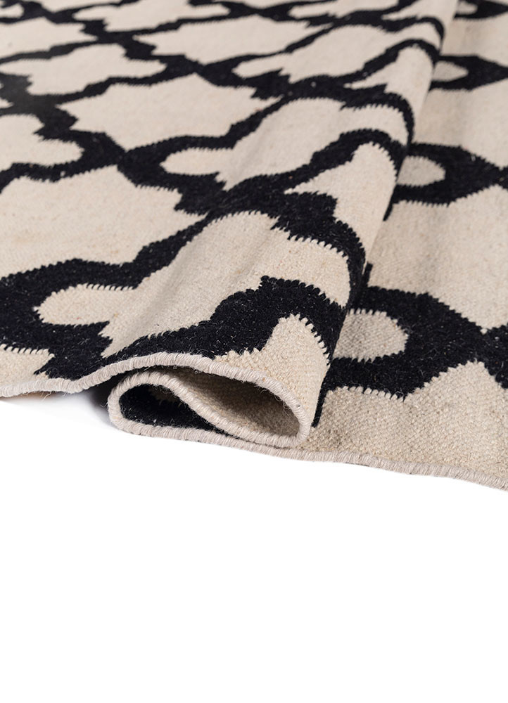 indusbar ivory wool flat weaves Rug - FoldShot