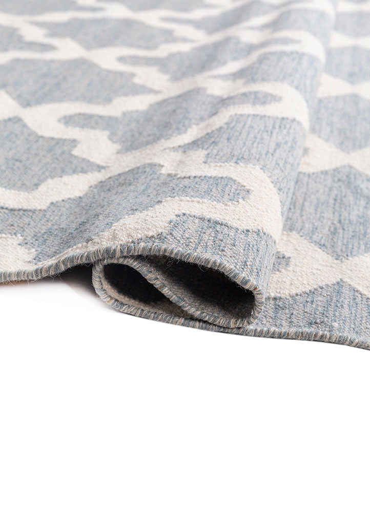 indusbar grey and black wool flat weaves Rug - FoldShot