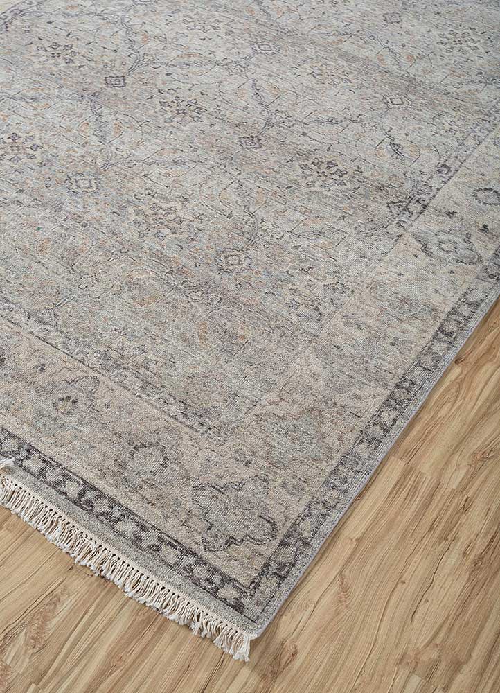 viscaya grey and black afghan wool hand knotted Rug - FoldShot