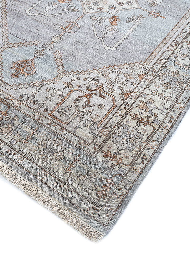 thyme ivory afghan wool hand knotted Rug - FoldShot thyme ivory afghan wool hand knotted Rug - FoldShot