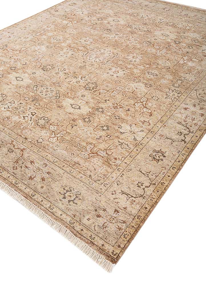 erbe beige and brown afghan wool hand knotted Rug - FoldShot erbe beige and brown afghan wool hand knotted Rug - FoldShot
