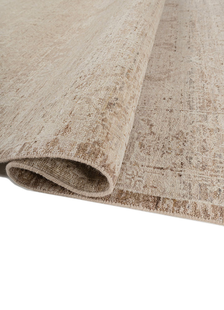 someplace in time ivory wool hand knotted Rug - FoldShot
