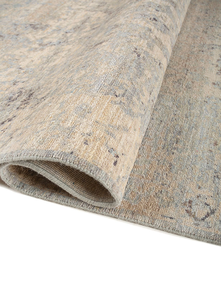 someplace in time beige and brown wool hand knotted Rug - FoldShot someplace in time beige and brown wool hand knotted Rug - FoldShot