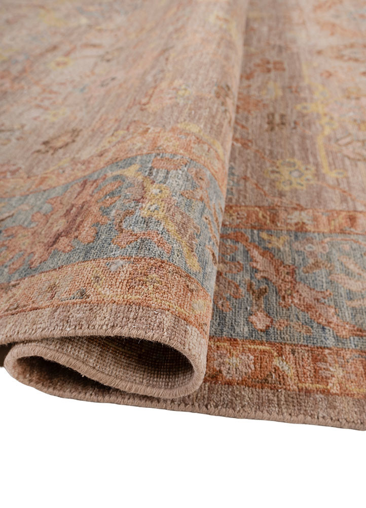 erbe pink and purple wool hand knotted Rug - FoldShot