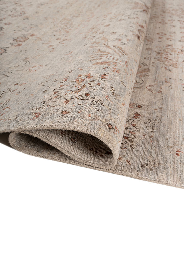 viscaya beige and brown wool hand knotted Rug - FoldShot viscaya beige and brown wool hand knotted Rug - FoldShot