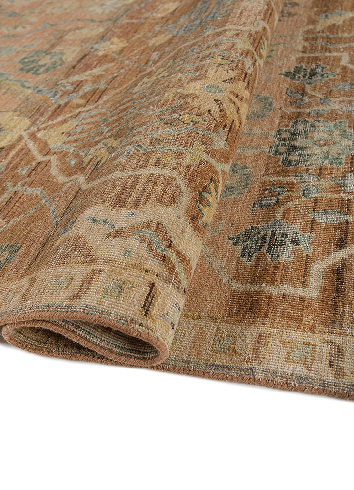 someplace in time red and orange wool hand knotted Rug - FoldShot someplace in time red and orange wool hand knotted Rug - FoldShot