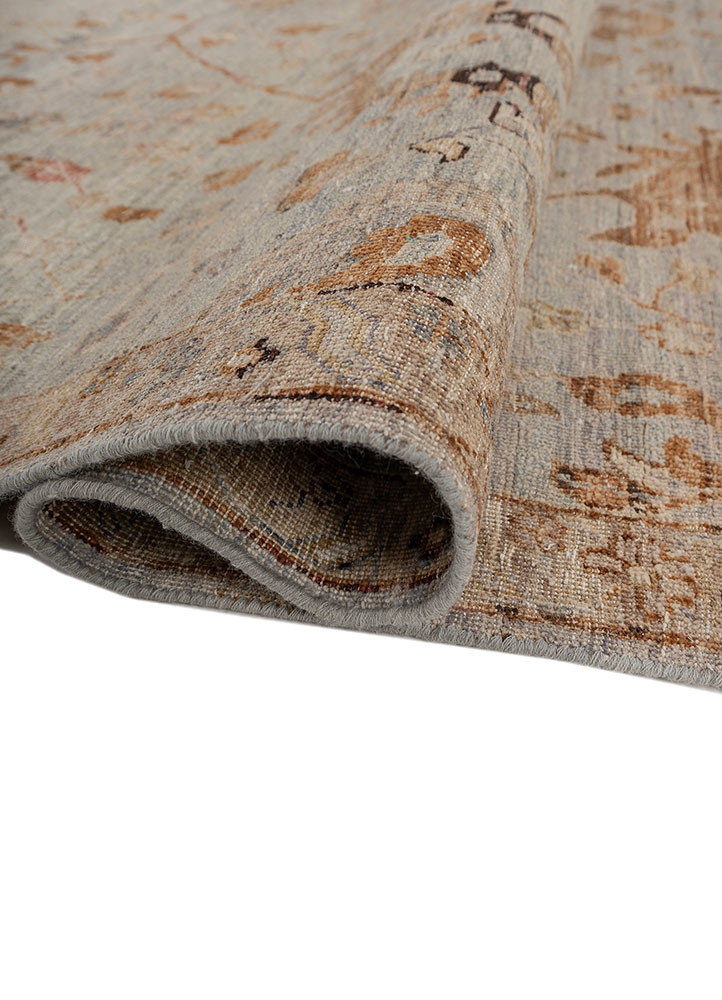 someplace in time blue wool hand knotted Rug - FoldShot