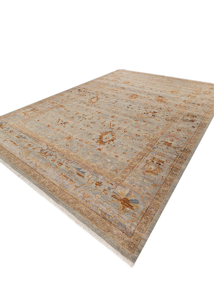 someplace in time blue wool hand knotted Rug - FoldShot someplace in time blue wool hand knotted Rug - FoldShot