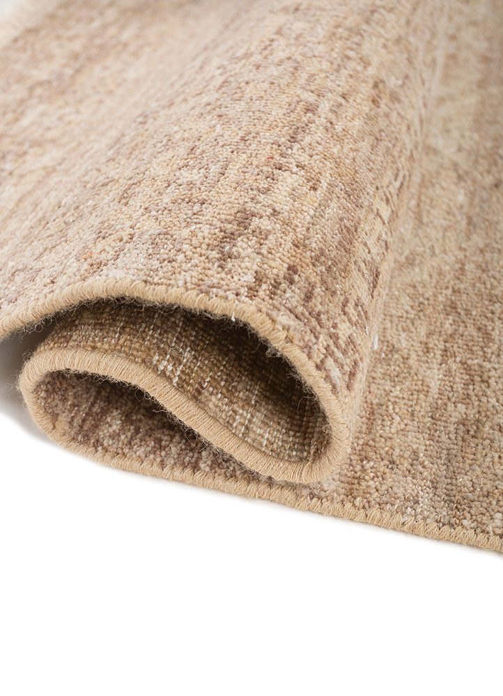 erbe beige and brown afghan wool hand knotted Rug - FoldShot