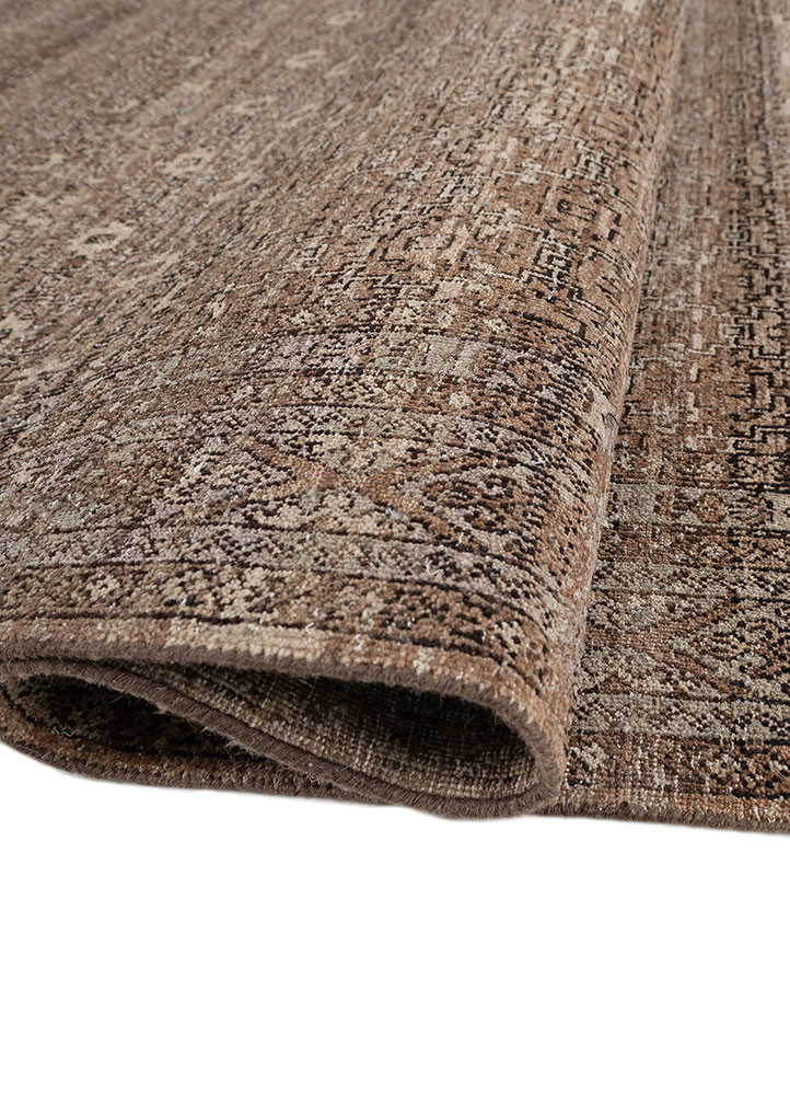 erbe beige and brown wool hand knotted Rug - FoldShot erbe beige and brown wool hand knotted Rug - FoldShot