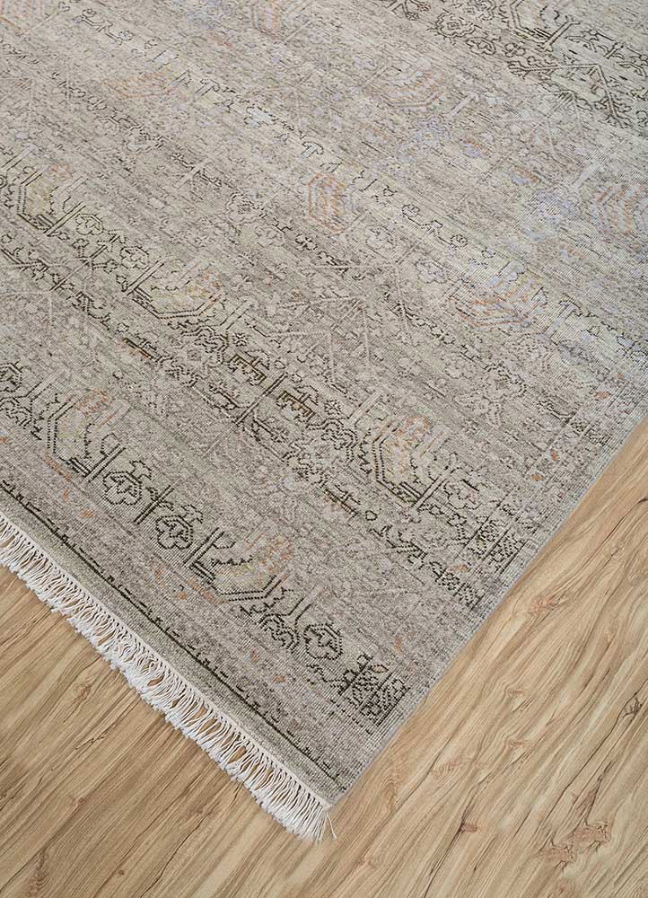 viscaya green afghan wool hand knotted Rug - FoldShot