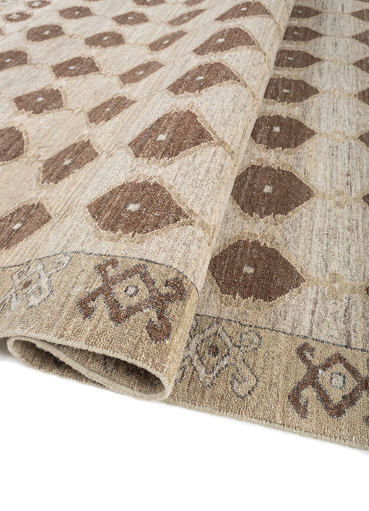 erbe green wool hand knotted Rug - FoldShot