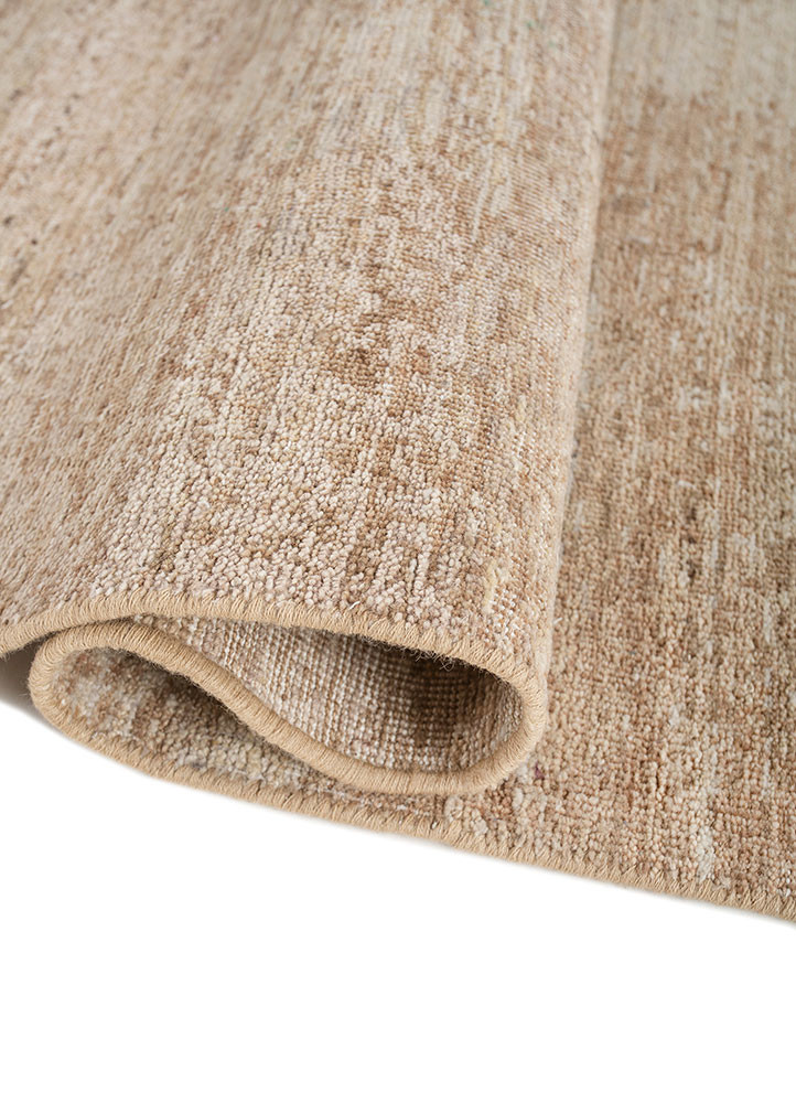uvenuti beige and brown wool hand knotted Rug - FoldShot