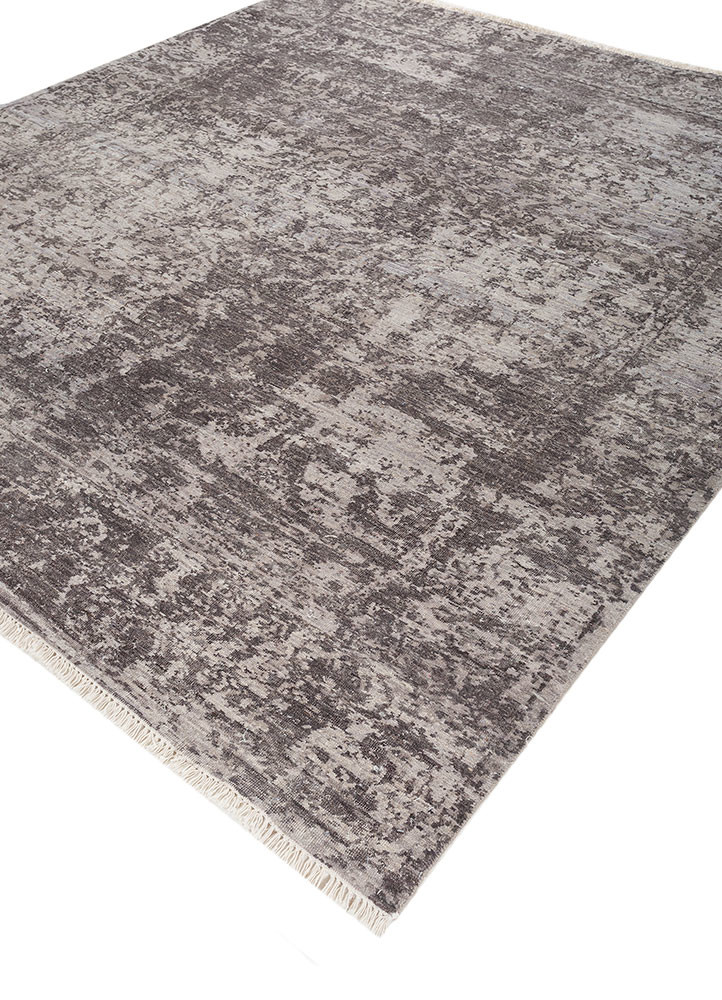 viscaya grey and black afghan wool hand knotted Rug - FoldShot