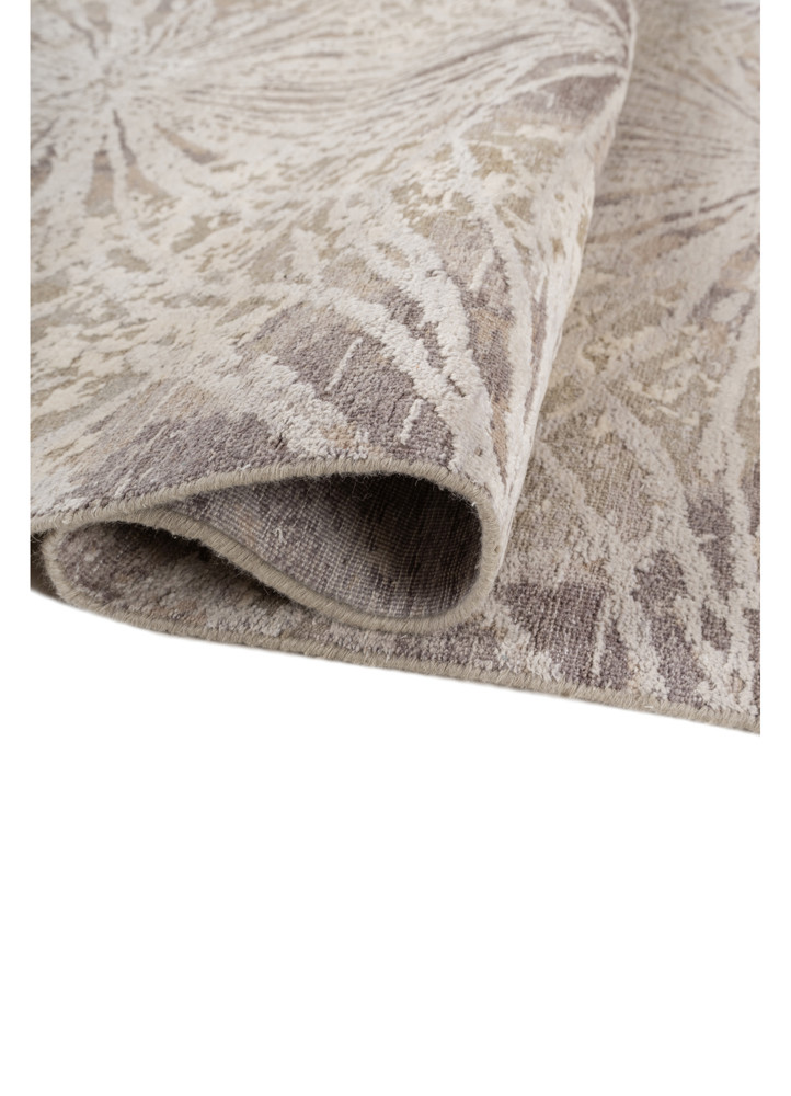 chaos theory by kavi grey and black wool and bamboo silk hand knotted Rug - FoldShot