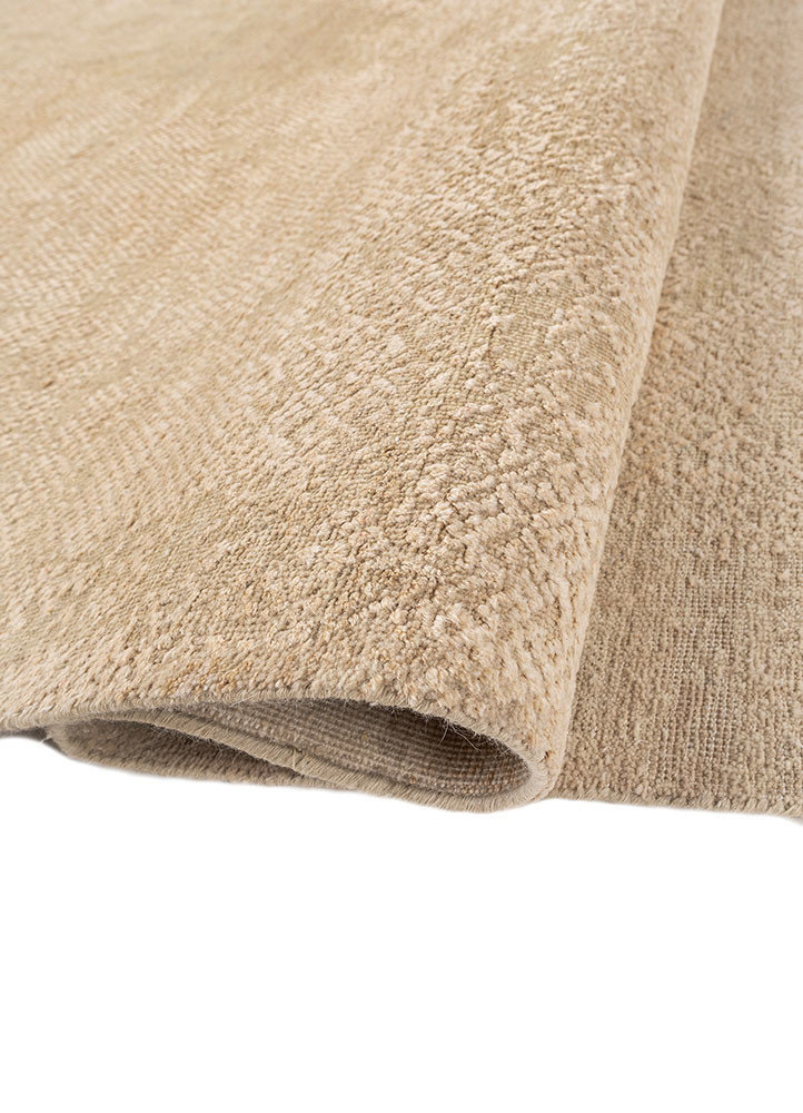 manifest ivory wool and silk hand knotted Rug - FoldShot