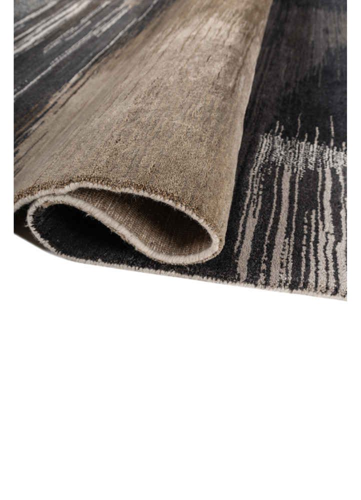 afterglow by kavi ivory wool and silk hand knotted Rug - FoldShot