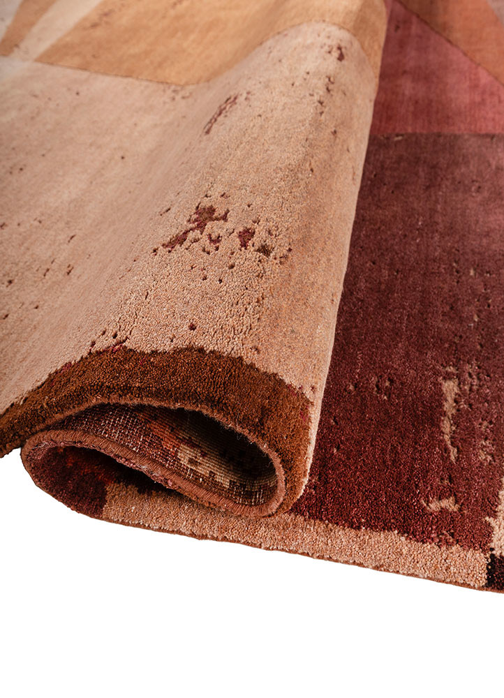 unfold by kavi red and orange wool and silk hand knotted Rug - FoldShot